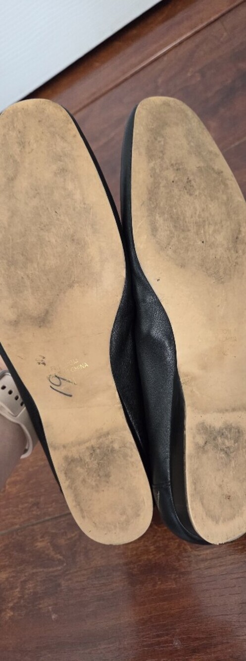 Laura Scott Women's Leather Slip-On Square Toe Black Loafers Size 8 Minimalist - Picture 5 of 7